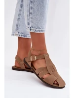 Dámské sandály Ploché Khaki model 21960876 - Boto