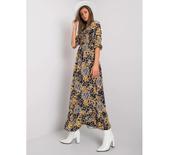 Šaty DHJ SK 13965 1.61P čierna a žltá Šaty DHJ SK 13965 1.61P čierna a žltá