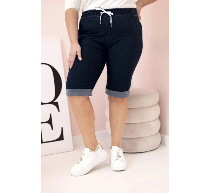 Dámské bavlněné šortky 9016 tmavě modré - Kesi