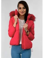 ZIMOWA KRÓTKA PIKOWANA KURTKA DAMSKA CZERWONA model 21242154 - Libland