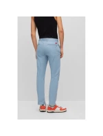 Pánske nohavice Hugo Boss slim fit z elastického bavlneného gabardénu modrej farby (50468314-451)