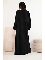 Dámsky viskózový 4-dielny set v boho štýle čierny