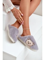 Kapcie Damskie Futrzane Z Misiem Szare Fiorinella Kapcie Damskie Futrzane Z Misiem Szare Fiorinella
