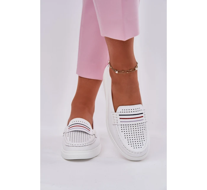 Dámské Kožené Mokasíny Bílé model 21696947 - EVENTO