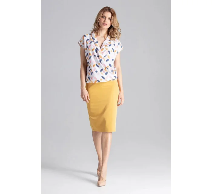 Dámská klasická sukně M658 hořčicová - Figl