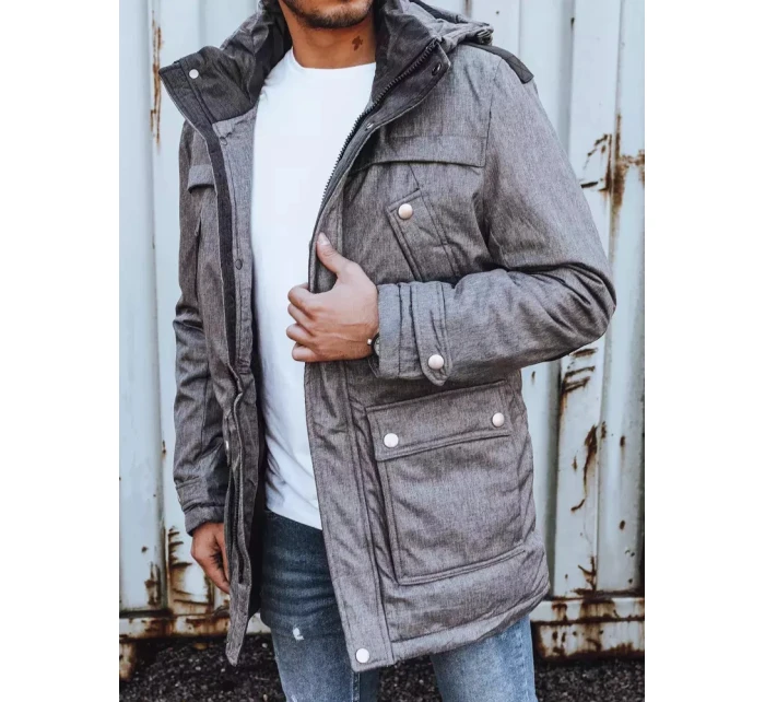 Pánská zimní bunda šedá model 21966652 - Dstreet Pánská zimní bunda šedá model 21966652 - Dstreet