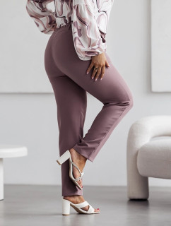 Elegantné dámske nohavice nadmernej veľkosti vo farbe cappuccino (728)