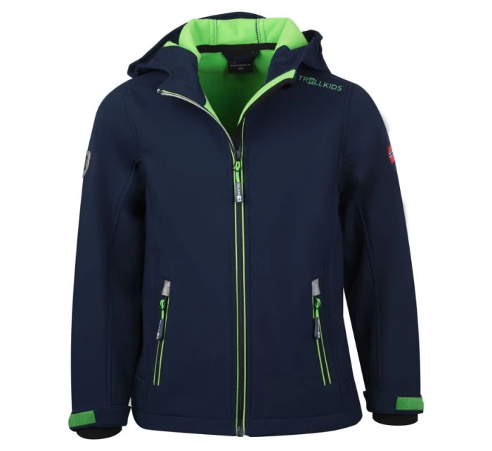 Dětská softshellová bunda Jacket green s prvky navy blue model 21349961 - Trollkids