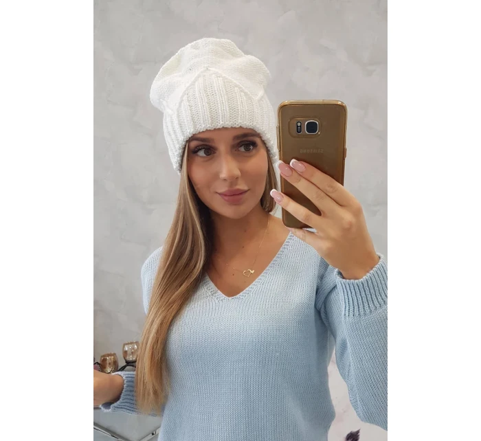 Dámská čepice Liliana model 18752203 bílá - K-Fashion Dámská čepice Liliana model 18752203 bílá - K-Fashion