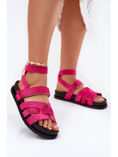 Eko Semišové Sandály Dámské S Zipem Fuchsie model 21699110 - Boto