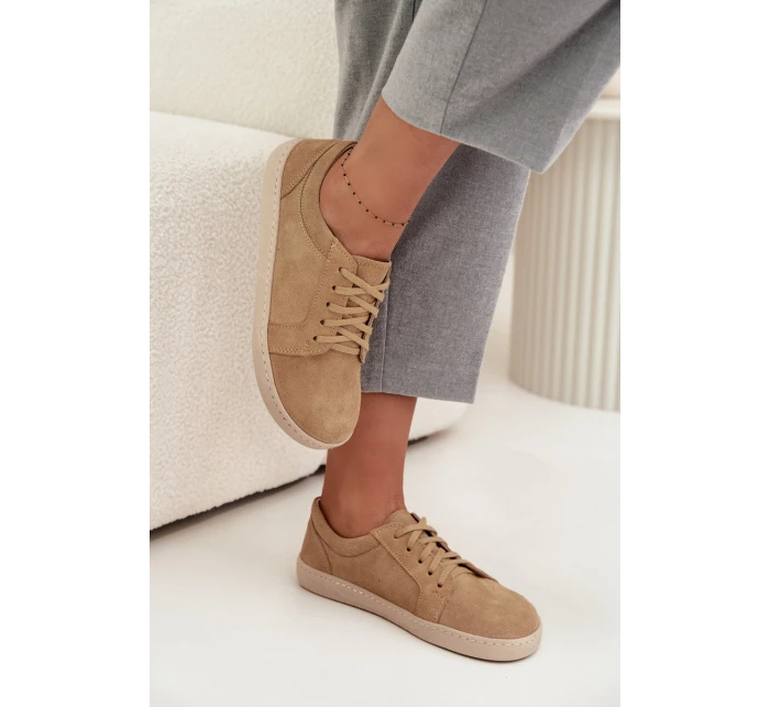 Trampki Typu Barefoot Z Naturalnego Zamszu Zazoo 314 Beżowe