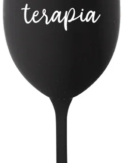 MOJA TERAPIA - čierny pohár na víno 350 ml