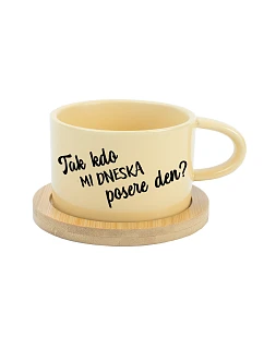 TAK KTO MI DENNEŠNE ZACHRÁNIŠ DEŇ? - žltý pohár na makrónky 200 ml