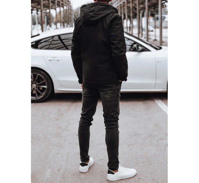 Pánska prechodná bunda s kapucňou čierna FashionStreet TX4915 Pánska prechodná bunda s kapucňou čierna FashionStreet TX4915