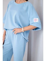 Dámska maslová viskózna mikina a široké nohavice svetlo fialová