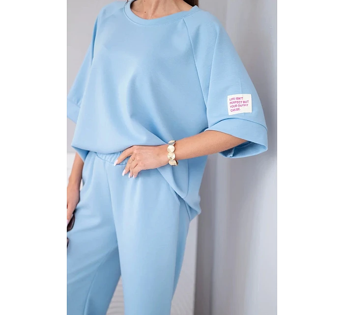 Dámska maslová viskózna mikina a široké nohavice svetlo fialová