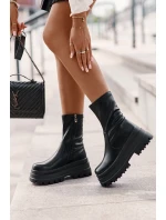 Botki Na Masywnej Platformie Czarne Florinara