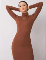 RUE PARIS Hnědé šaty s rolákem RUE PARIS Hnědé šaty s rolákem