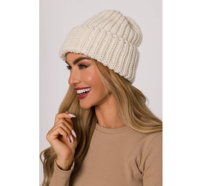 model 21417246 Žebrovaná čepice ecru - Moe