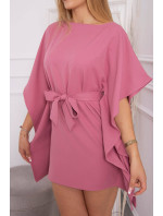 Nadrozmerné šaty batwings tmavo ružové