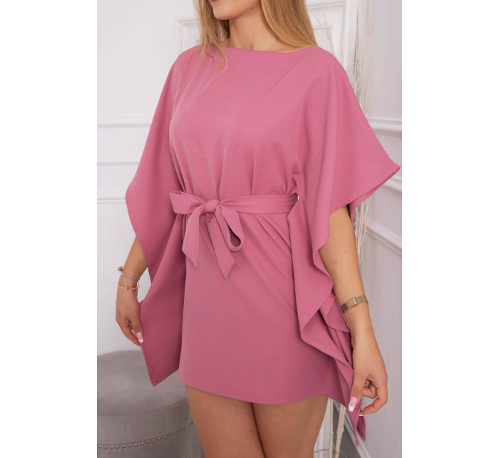 Nadrozmerné šaty batwings tmavo ružové