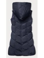 Dámska vesta so stojačikom a kapucňou, tmavomodrá (23-011) Dámska vesta so stojačikom a kapucňou, tmavomodrá (23-011)