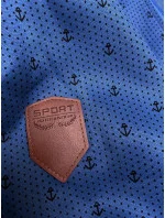 Dámska mikina s rebrovanými manžetami modrá (2306)