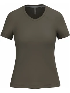 K Dámské tričko s výstřihem do V 20.K dark khaki model 22508227 - Kariban