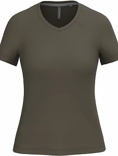 K Dámské tričko s výstřihem do V 20.K dark khaki model 22508227 - Kariban