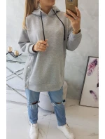 Zateplená mikina so zapínaním na cvoky sivá