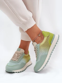 Kožené Sportovní Boty S Dámské  Zelené model 21691280 - VINCEZA