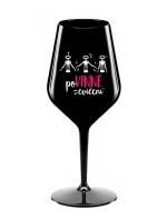 POVINNÉ CVIČENÍ - černá nerozbitná sklenice na víno 470 ml