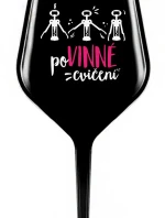 POVINNÉ CVIČENÍ - černá nerozbitná sklenice na víno 470 ml