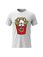 Pánske bavlnené tričko s potlačou - FRENCHIE FRIES - biele Pánske bavlnené tričko s potlačou - FRENCHIE FRIES - biele