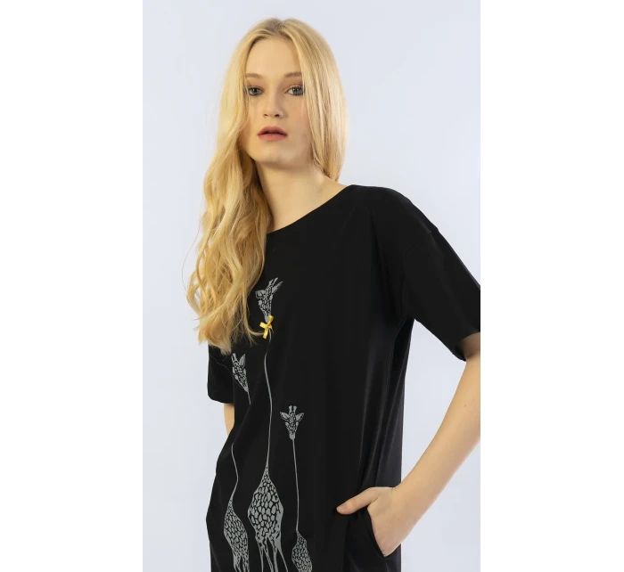 Dámske domáce šaty s krátkym rukávom Žirafy