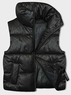 Krátká dámská vesta v khaki barvě se stojáčkem model 18844023 - S'WEST