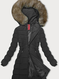 Čierna páperová dámska zimná bunda (LHD-23032)