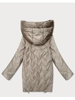 Dámska ľahká prešívaná bunda s kapucňou Goodlookin beige (B8588-12)