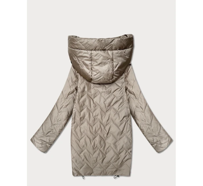 Dámska ľahká prešívaná bunda s kapucňou Goodlookin beige (B8588-12)