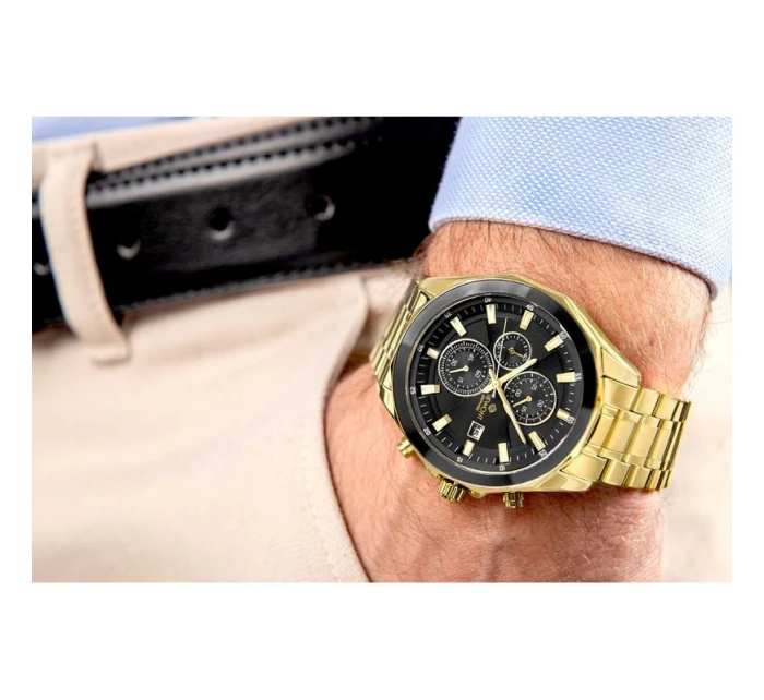 Pánské hodinky Chronograph Sapphire Gold Black model 21807495 - Giewont Pánské hodinky Chronograph Sapphire Gold Black model 21807495 - Giewont