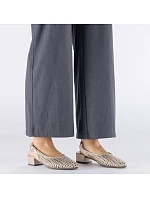 Dámske metalické béžové sandále Rieker 47078-90