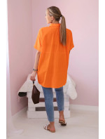 Bavlněná košile s krátkým rukávem pomeranč