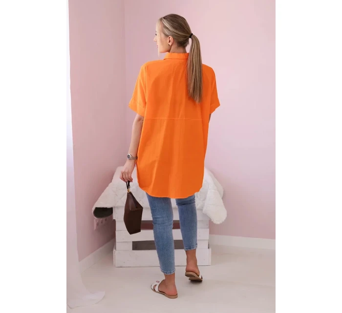 Bavlnené tričko s krátkym rukávom oranžové