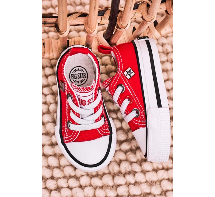 Dětské Klasické Tenisky Nízké BIG STAR model 21545379 červené - Big Star Shoes Dětské Klasické Tenisky Nízké BIG STAR model 21545379 červené - Big Star Shoes