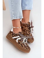Dámské tenisky na platformě s ozdobami v vzoru hnědé model 21688403 - Boto Dámské tenisky na platformě s ozdobami v vzoru hnědé model 21688403 - Boto