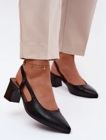Dámske sandále na podpätku Sergio Leone SK472 Black