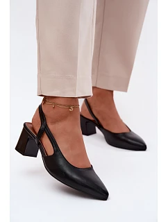 Dámské sandály na podpatku Sergio Leone SK472 Černé