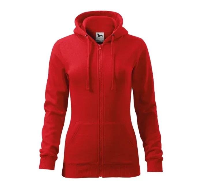 Trendy mikina na zips pre ženy červená