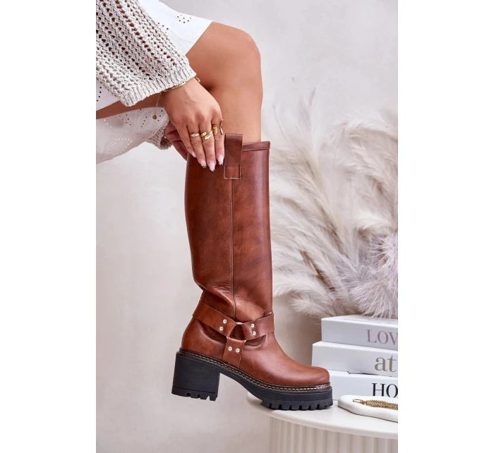 Dámske luxusné kožené topánky 3432 Camel - Sweet Shoes