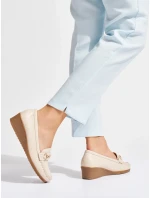 Designové mokasíny hnědé dámské na klínku Designové mokasíny hnědé dámské na klínku